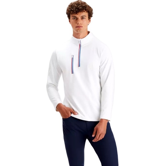 G/Fore Men’s Daytona Color Block Men's Golf Quarter Zip White Like New Large - Picture 2 of 11